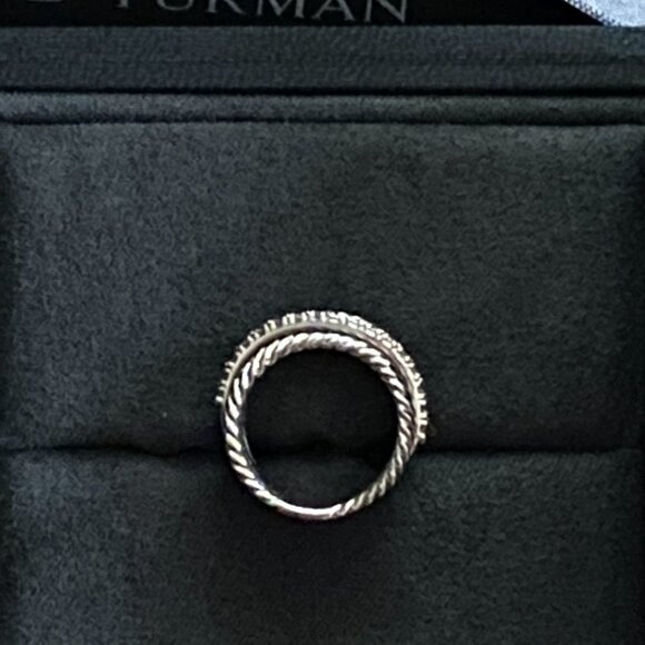 Authentic David Yurman Crossover Wide Ring with Diamonds - Picture 11 of 11